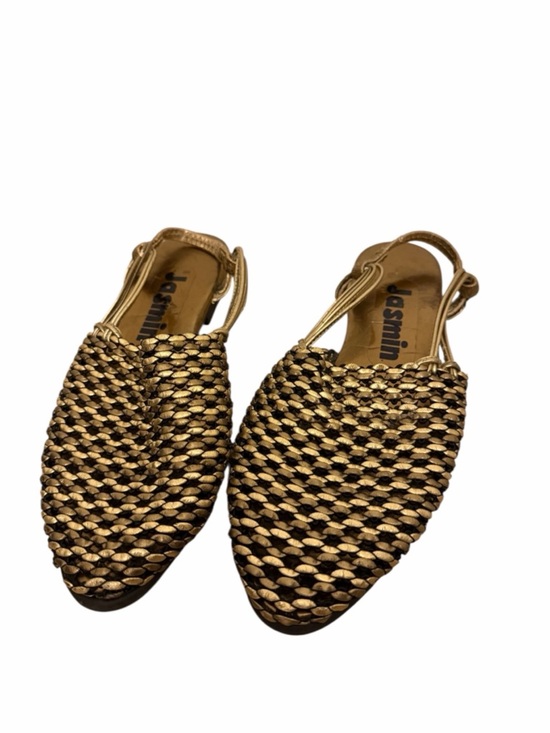 Jasmine Shoes - Jasmine Gold Woven lightweight Slingback Flats Size 8